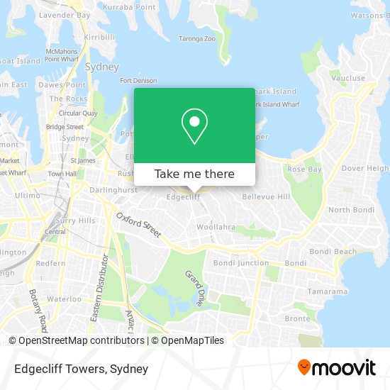 Mapa Edgecliff Towers