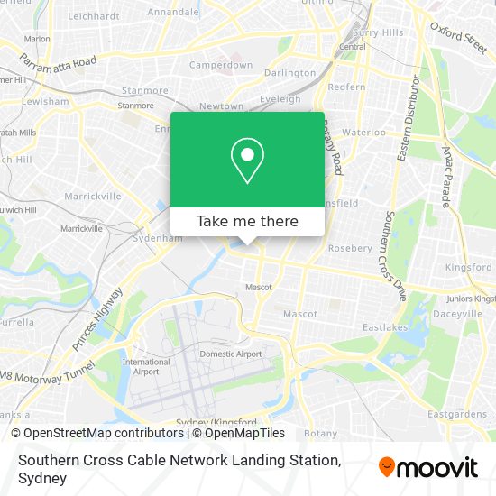 Southern Cross Cable Network Landing Station map
