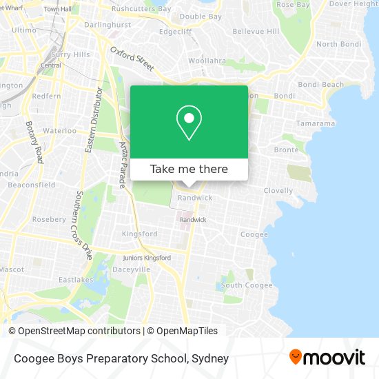 Mapa Coogee Boys Preparatory School