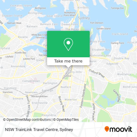 NSW TrainLink Travel Centre map