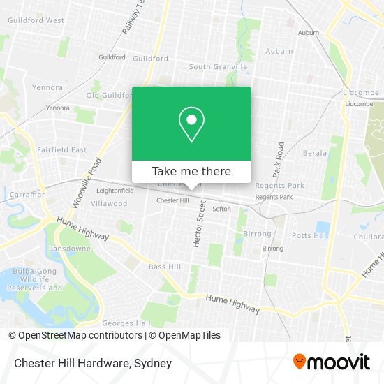 Chester Hill Hardware map