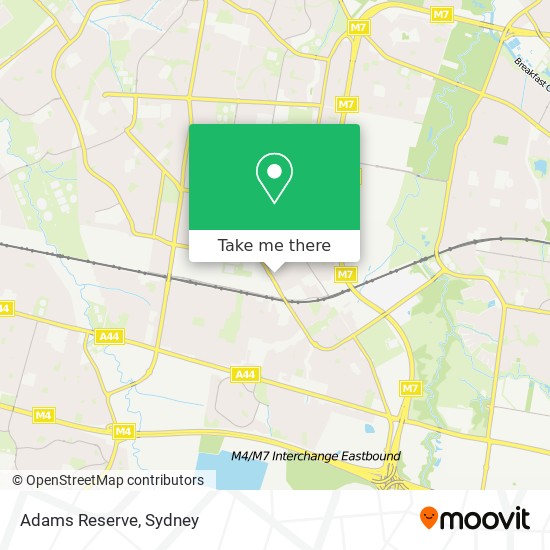 Mapa Adams Reserve