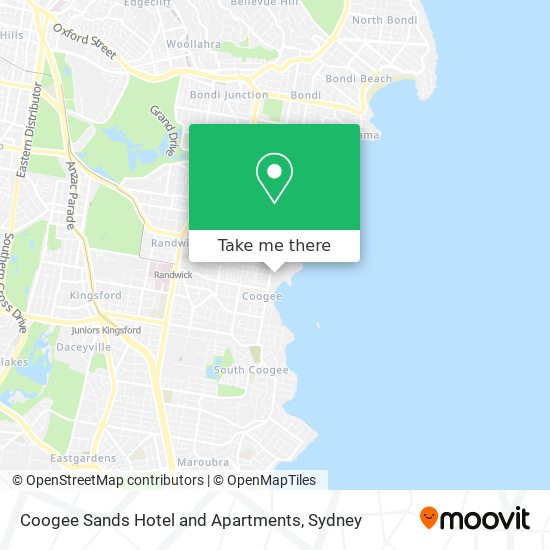 Coogee Sands Hotel and Apartments map