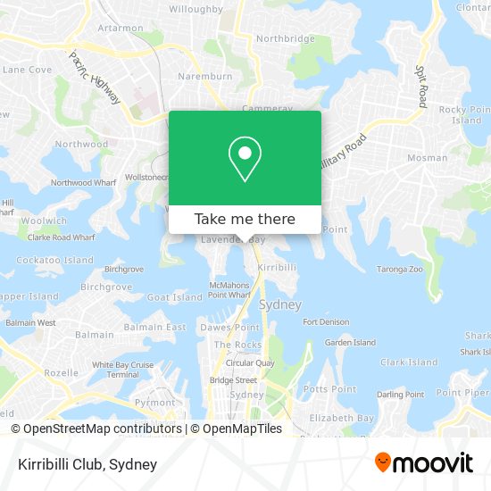 Mapa Kirribilli Club