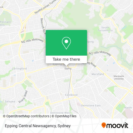 Mapa Epping Central Newsagency