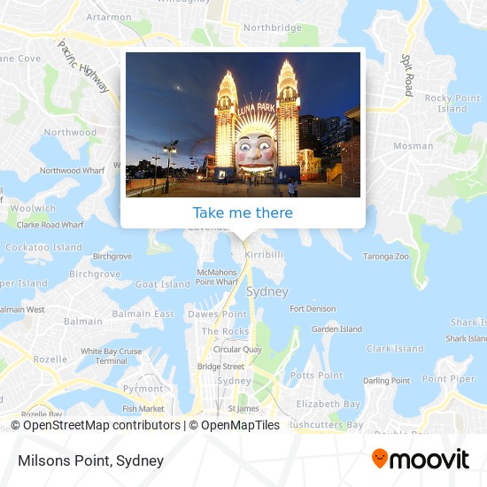 Milsons Point map