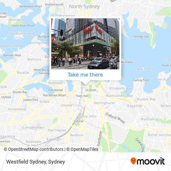 Mapa Westfield Sydney