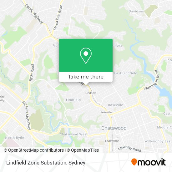 Lindfield Zone Substation map