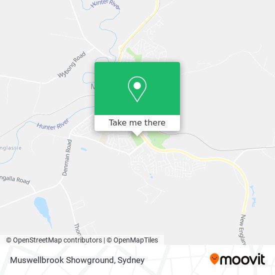 Mapa Muswellbrook Showground