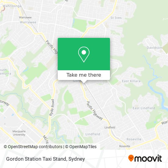 Gordon Station Taxi Stand map