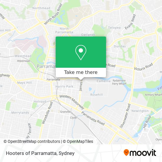 Hooters of Parramatta map