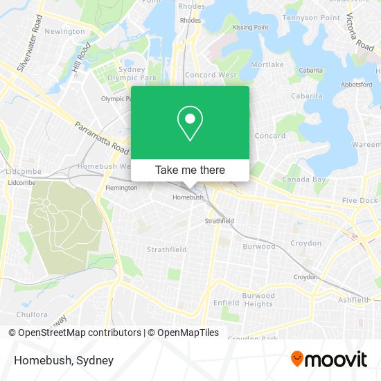 Mapa Homebush