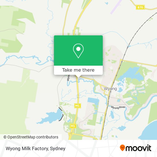 Mapa Wyong Milk Factory