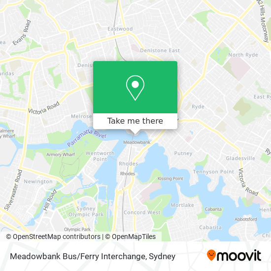 Mapa Meadowbank Bus / Ferry Interchange