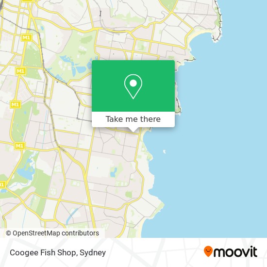 Mapa Coogee Fish Shop