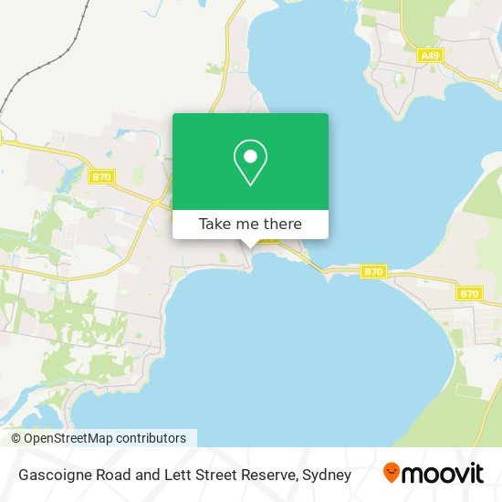 Gascoigne Road and Lett Street Reserve map