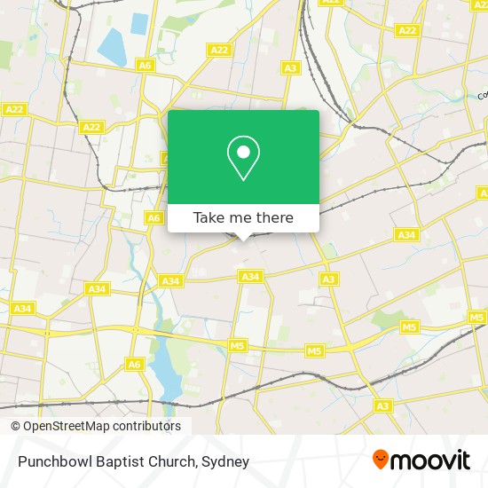 Mapa Punchbowl Baptist Church