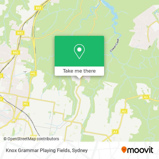 Knox Grammar Playing Fields map