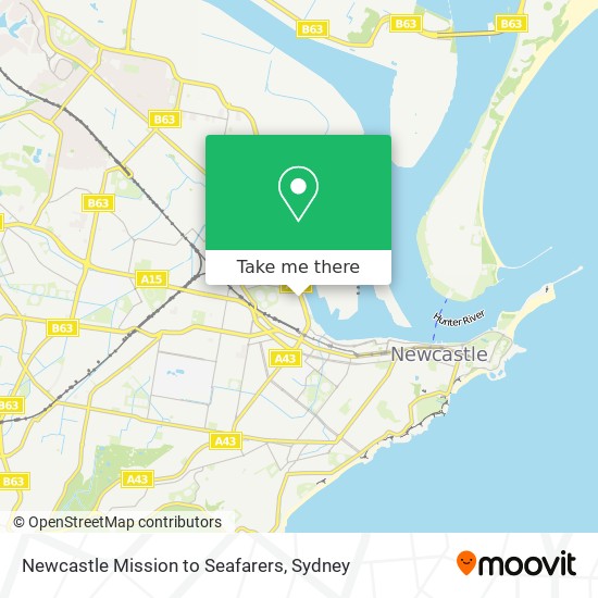 Newcastle Mission to Seafarers map