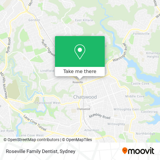 Roseville Family Dentist map