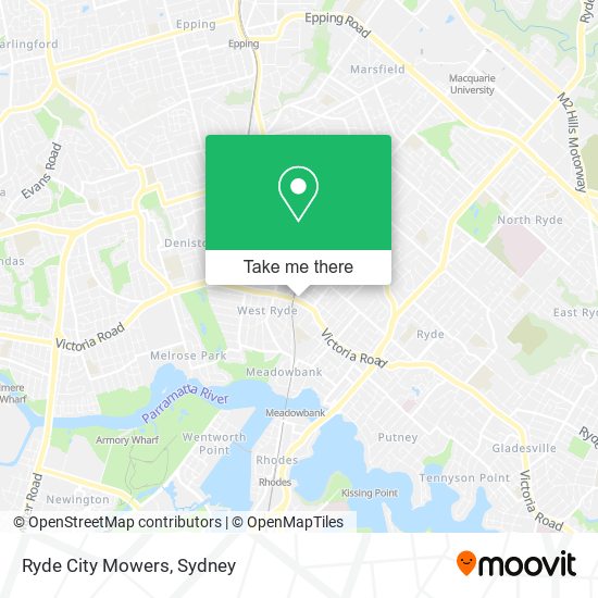 Mapa Ryde City Mowers