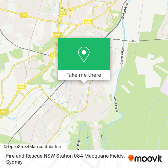 Mapa Fire and Rescue NSW Station 084 Macquarie Fields