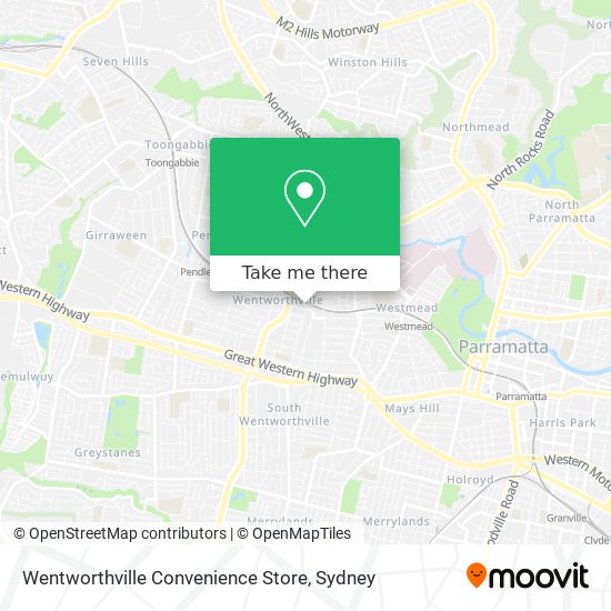 Mapa Wentworthville Convenience Store