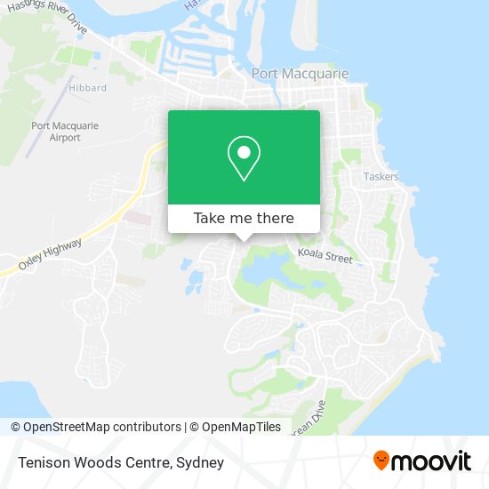 Mapa Tenison Woods Centre