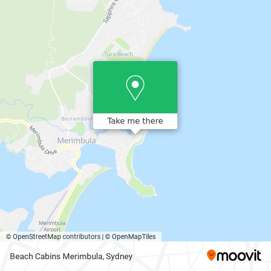 Beach Cabins Merimbula map