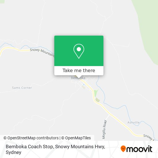 Bemboka Coach Stop, Snowy Mountains Hwy map