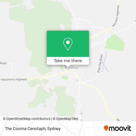 The Cooma Cenotaph map