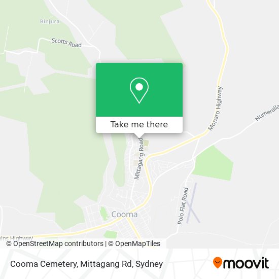 Mapa Cooma Cemetery, Mittagang Rd