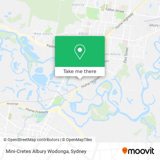 Mini-Cretes Albury Wodonga map