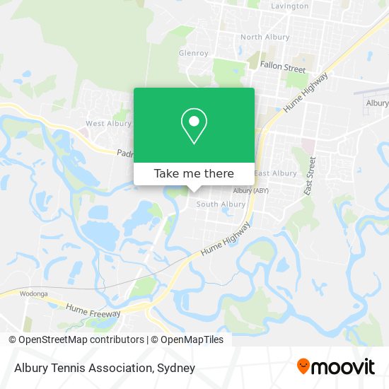 Mapa Albury Tennis Association
