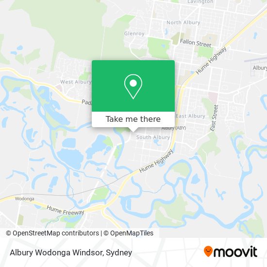 Mapa Albury Wodonga Windsor