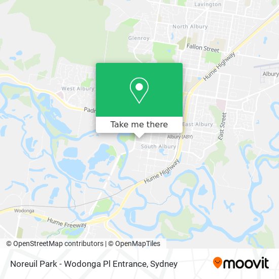 Noreuil Park - Wodonga Pl Entrance map