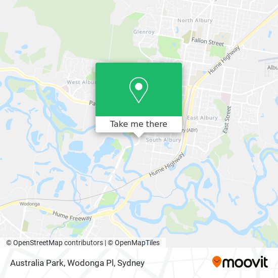 Australia Park, Wodonga Pl map