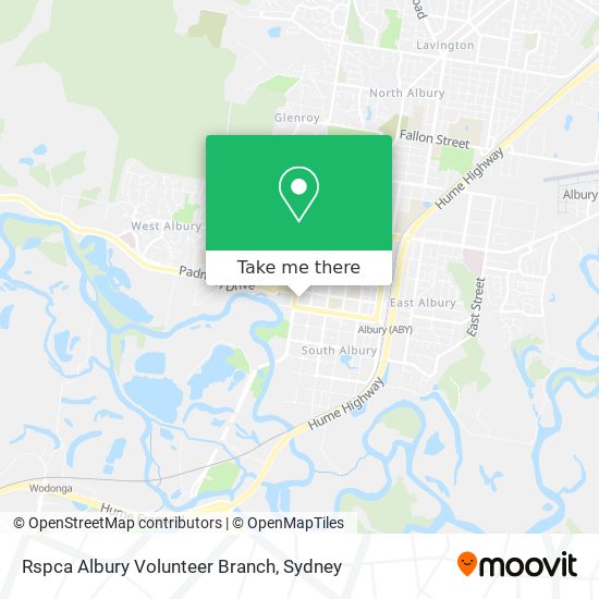 Mapa Rspca Albury Volunteer Branch