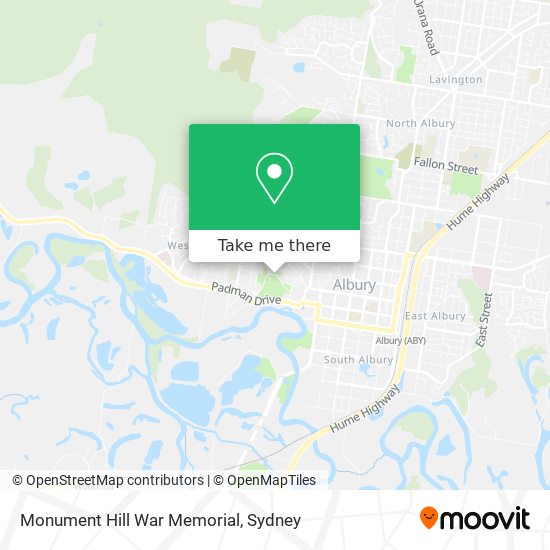 Monument Hill War Memorial map