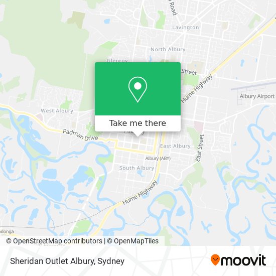 Mapa Sheridan Outlet Albury