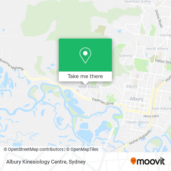 Mapa Albury Kinesiology Centre