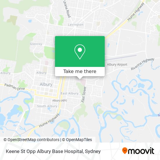Keene St Opp Albury Base Hospital map
