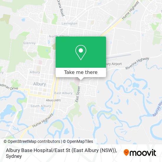 Albury Base Hospital / East St (East Albury (NSW)) map