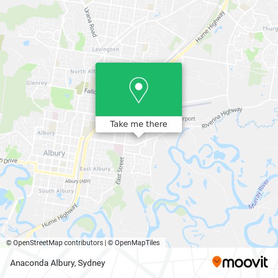 Mapa Anaconda Albury