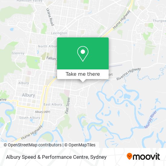 Albury Speed & Performance Centre map