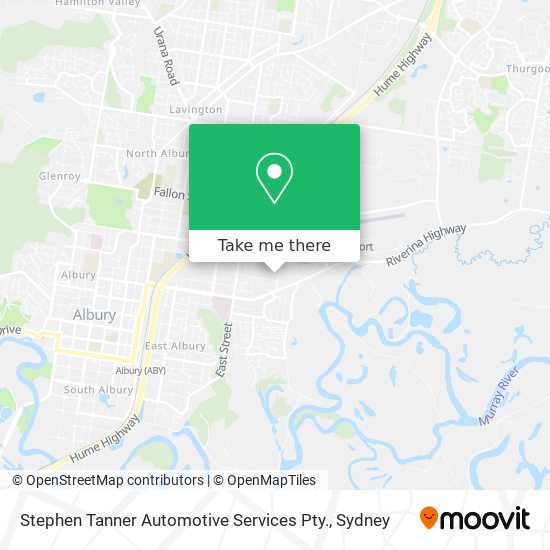 Stephen Tanner Automotive Services Pty. map