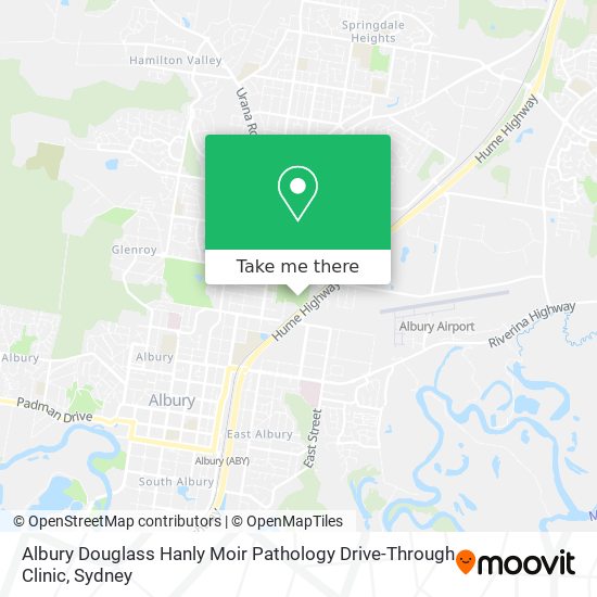 Albury Douglass Hanly Moir Pathology Drive-Through Clinic map