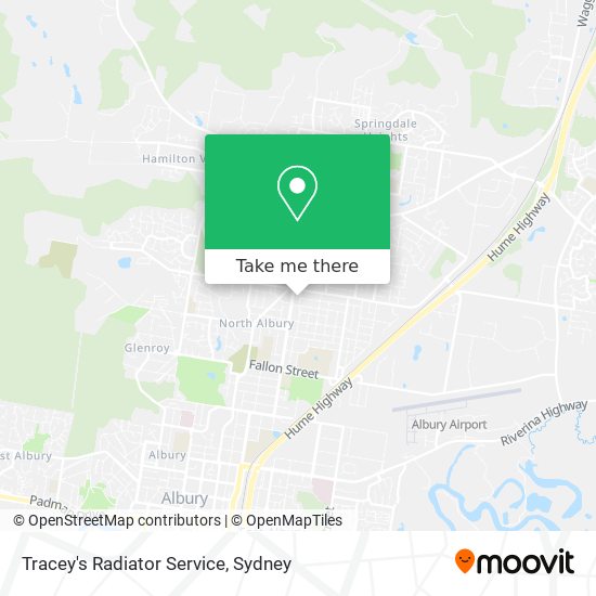 Tracey's Radiator Service map