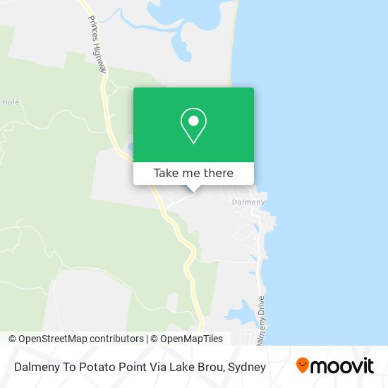 Dalmeny To Potato Point Via Lake Brou map