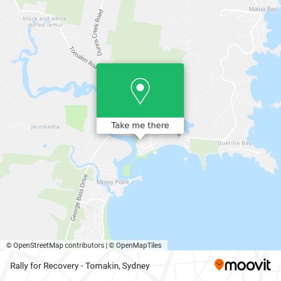 Mapa Rally for Recovery - Tomakin